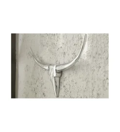 Ozdoba ścienna rogi Bull 75 cm srebrne