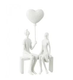 Ozdoba Sitting Heart Ballon biała