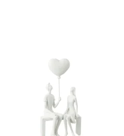 Ozdoba Sitting Heart Ballon biała