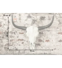 Ozdobna czaszka El Toro 70 cm biały czarny