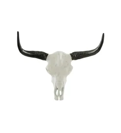 Ozdobna czaszka El Toro 70 cm biały czarny
