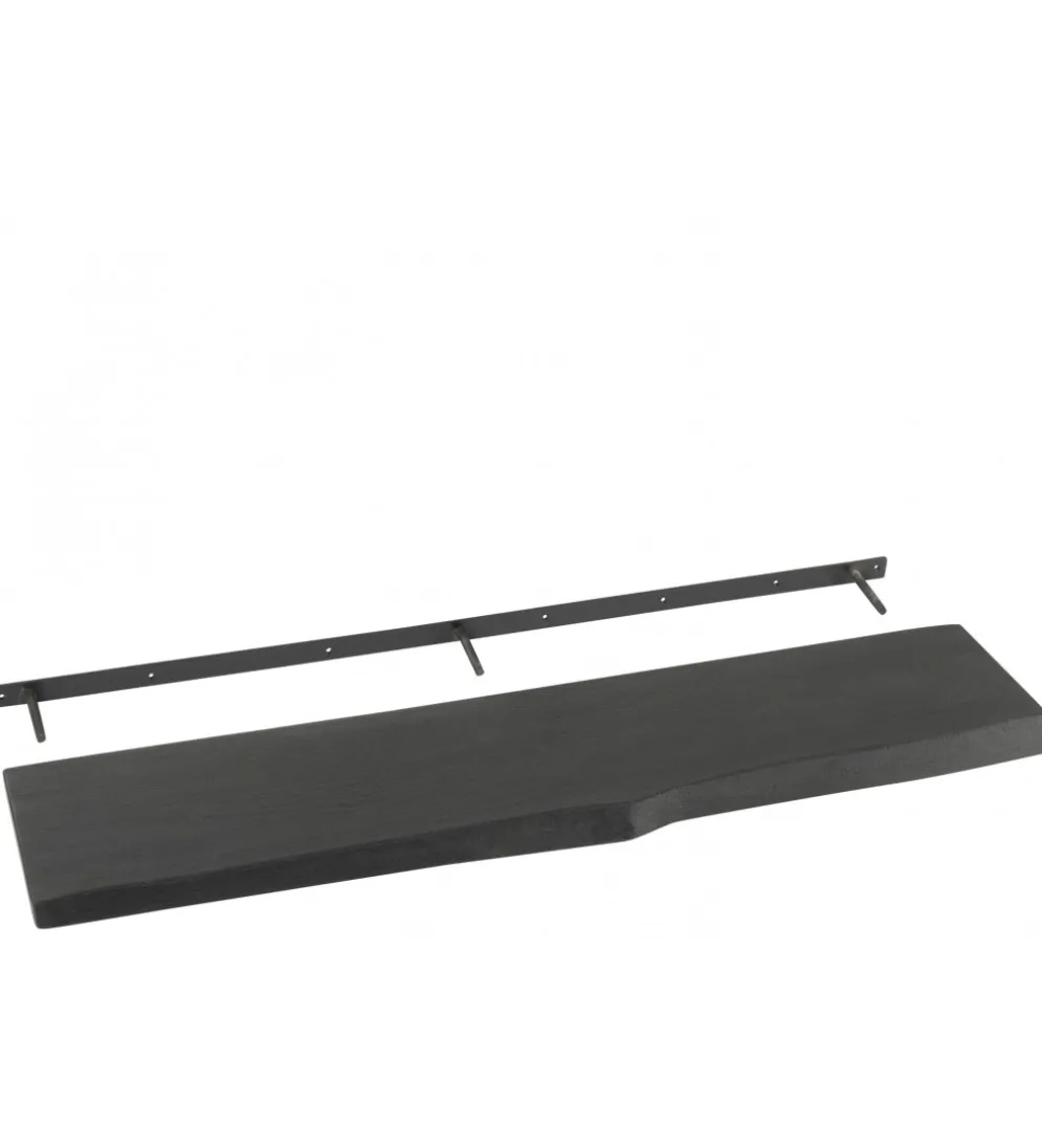 Półka GERARD 115 cm drewno mango czarna