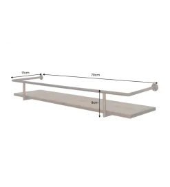 Półka HERITAGE 75 cm złota drewno sosny