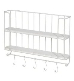 Półka z haczykami ANOER 66 cm biała