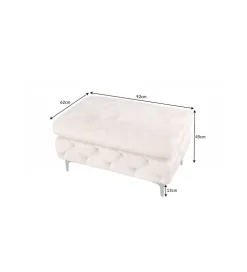 Podnóżek SOFIJA Modern Barock 92 cm beżowy