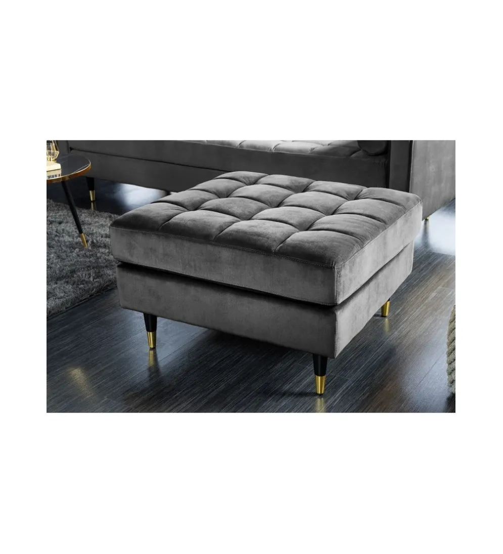 Pufa CANIS Velvet 80 cm szara