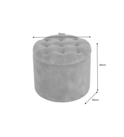 Pufa MODERN BAROCK STORAGE 50 cm welur szary