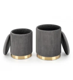Pufa MONTY set 2 ciemnoszara