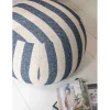 Pufa STRIPED 45 cm niebiesko biała