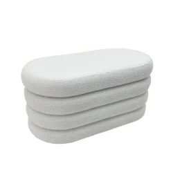 Pufa VOGUE 85 cm z schowkiem boucle białe