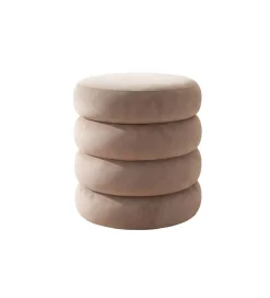 Pufa VOGUE 40 cm z schowkiem welwet champagne greige
