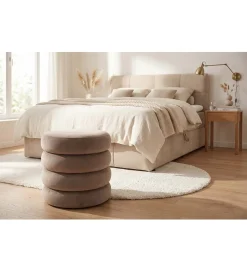Pufa VOGUE 40 cm z schowkiem welwet champagne greige