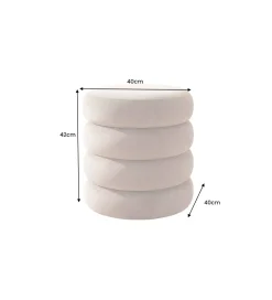 Pufa VOGUE 40 cm z schowkiem welwet champagne greige