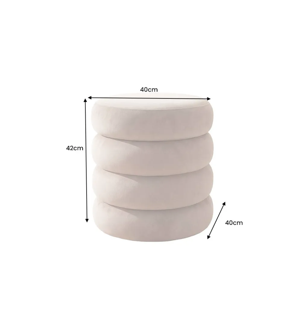 Pufa VOGUE 40 cm z schowkiem welwet champagne greige
