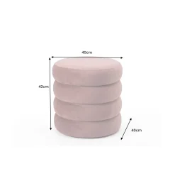 Pufa VOGUE 40 cm z schowkiem welwet różowa