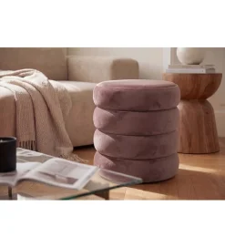 Pufa VOGUE 40 cm z schowkiem welwet różowa