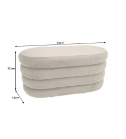 Pufa VOGUE 85 cm z schowkiem welwet champagne