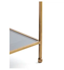Regał AINO 214 cm ciemne szkło antyczny brąz