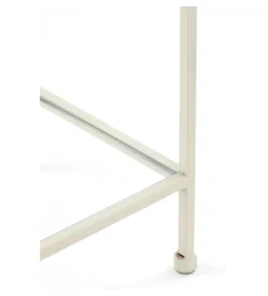 Regał AINO 214 cm szklany kremowy