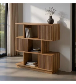 Regał BELLAMONTE 116 cm drewno teak naturalny