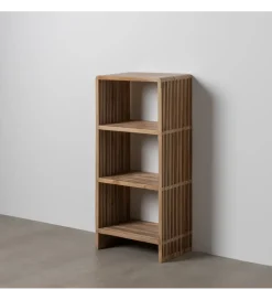 Regał BELLAMONTE 116 cm naturalny drewno teak