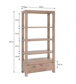 Regał COTTAGE 180 cm drewno sosny