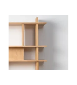 Regał ESTANTERIA 203 cm drewno kauczuk naturalny