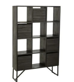 Regał HERTAB 158 cm drewno teak czarny