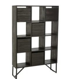 Regał HERTAB 158 cm drewno teak czarny