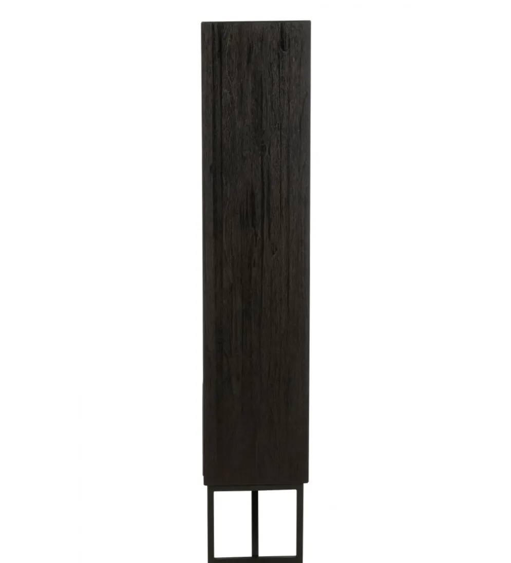 Regał HERTAB 158 cm drewno teak czarny