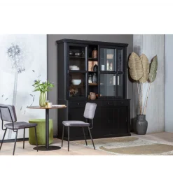 Regał LAGOS 214 cm drewno sosny czarny