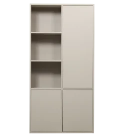 Regał MEGGY 108 cm drewno sosny szary prawostronny