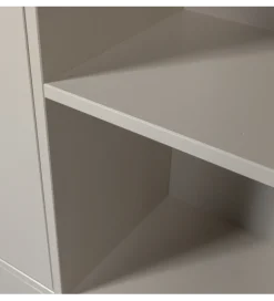 Regał MEGGY 108 cm drewno sosny szary prawostronny