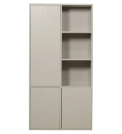Regał MEGGY 108 cm drewno sosny szary lewostronny