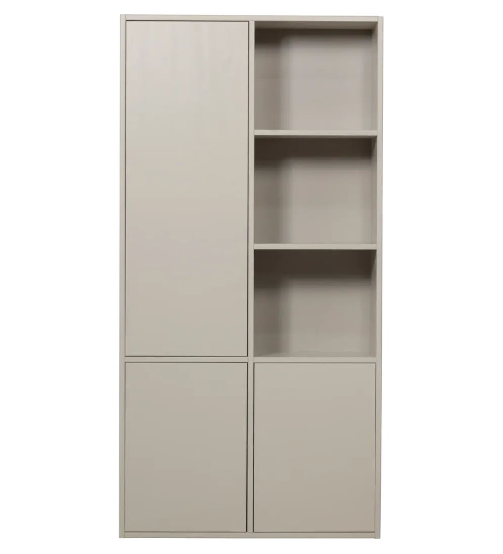 Regał MEGGY 108 cm drewno sosny szary lewostronny