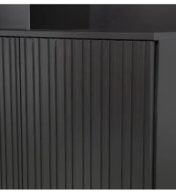 Regał NEW GRAVURE 200 cm drewno sosny czarna