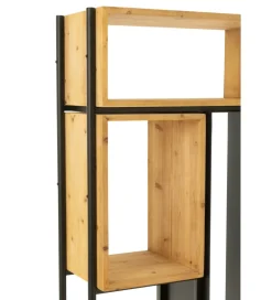 Regał TINA 65 cm x 185 cm drewno jodła czarny