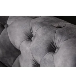 Sofa ARIELLE Chesterfield 205 Cm szary aksamit