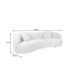 Sofa ATELIER 230 cm 3 osobowa bouclé szary