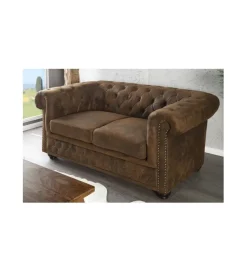 Sofa Chesterfield antyczny brąz
