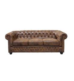 Sofa Chesterfield 205 cm antyczny brąz