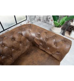 Sofa Chesterfield 205 cm antyczny brąz