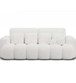 Sofa COTTONN 256 cm z funkcją spania biała tkanina paolli 01
