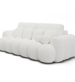 Sofa COTTONN 256 cm z funkcją spania biała tkanina paolli 01