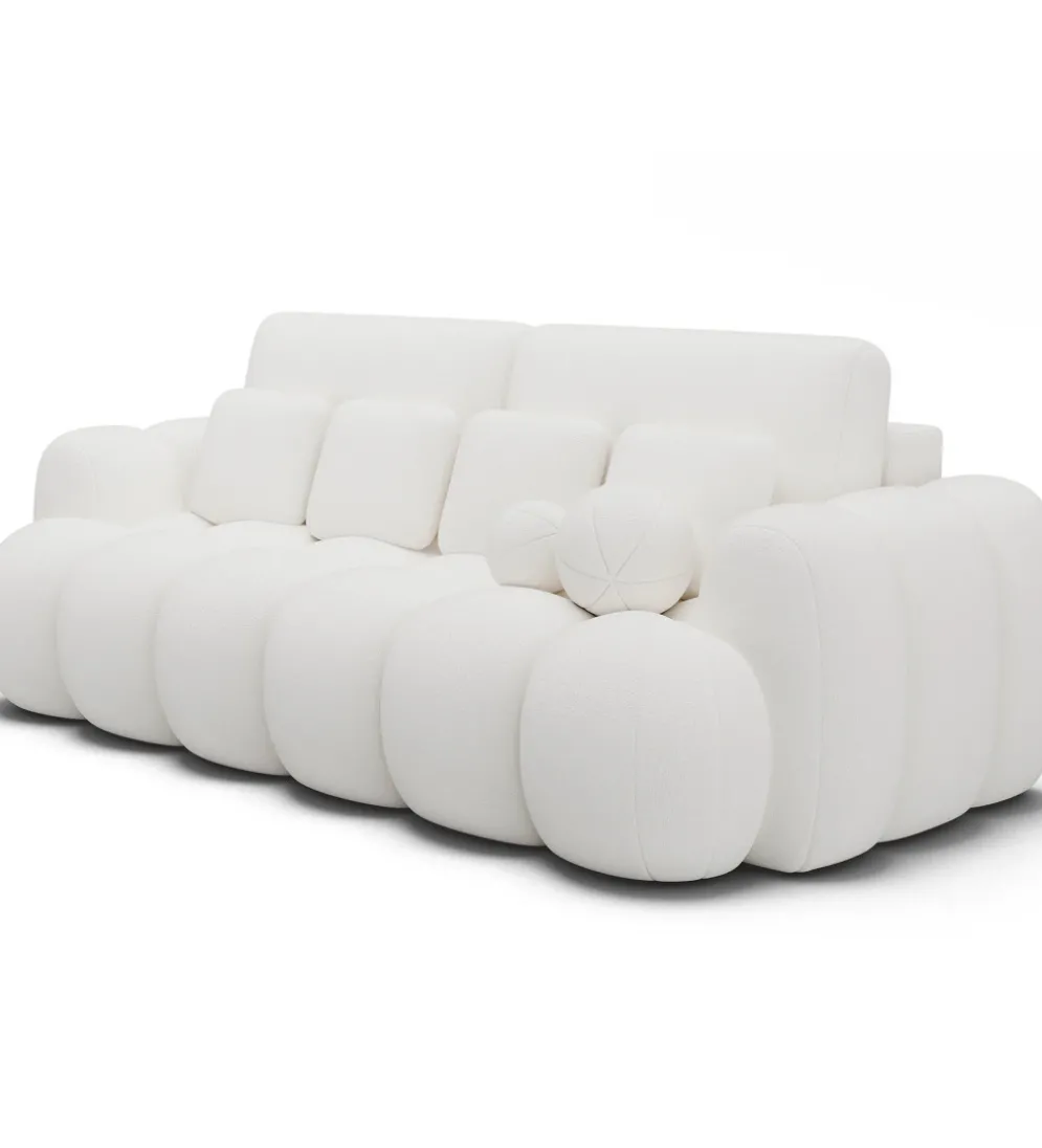 Sofa COTTONN 256 cm z funkcją spania biała tkanina paolli 01