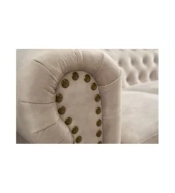 Sofa dwuosobowa ROCHESTER Chesterfield 150 cm beżowa