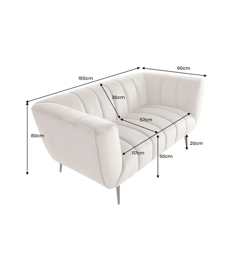 Sofa dwuosobowa Scarlett 165 cm szara