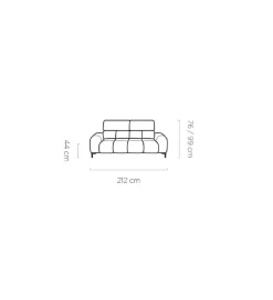 Sofa ELEKTRA Plaza 212 cm z regulowanymi zagłówkami