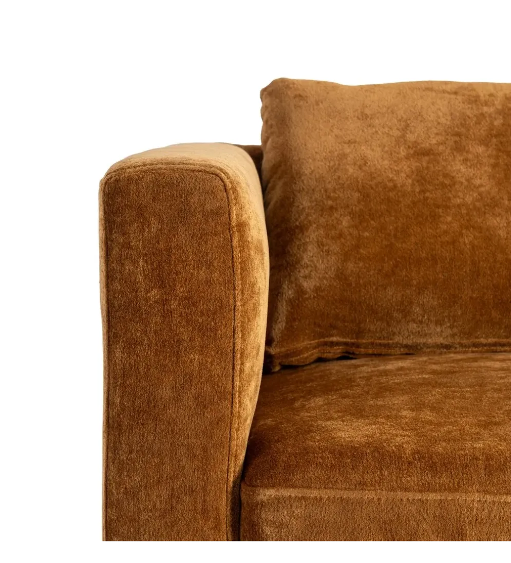 Sofa MODERN BAROCK 240 cm aksamitna musztardowo-żółta