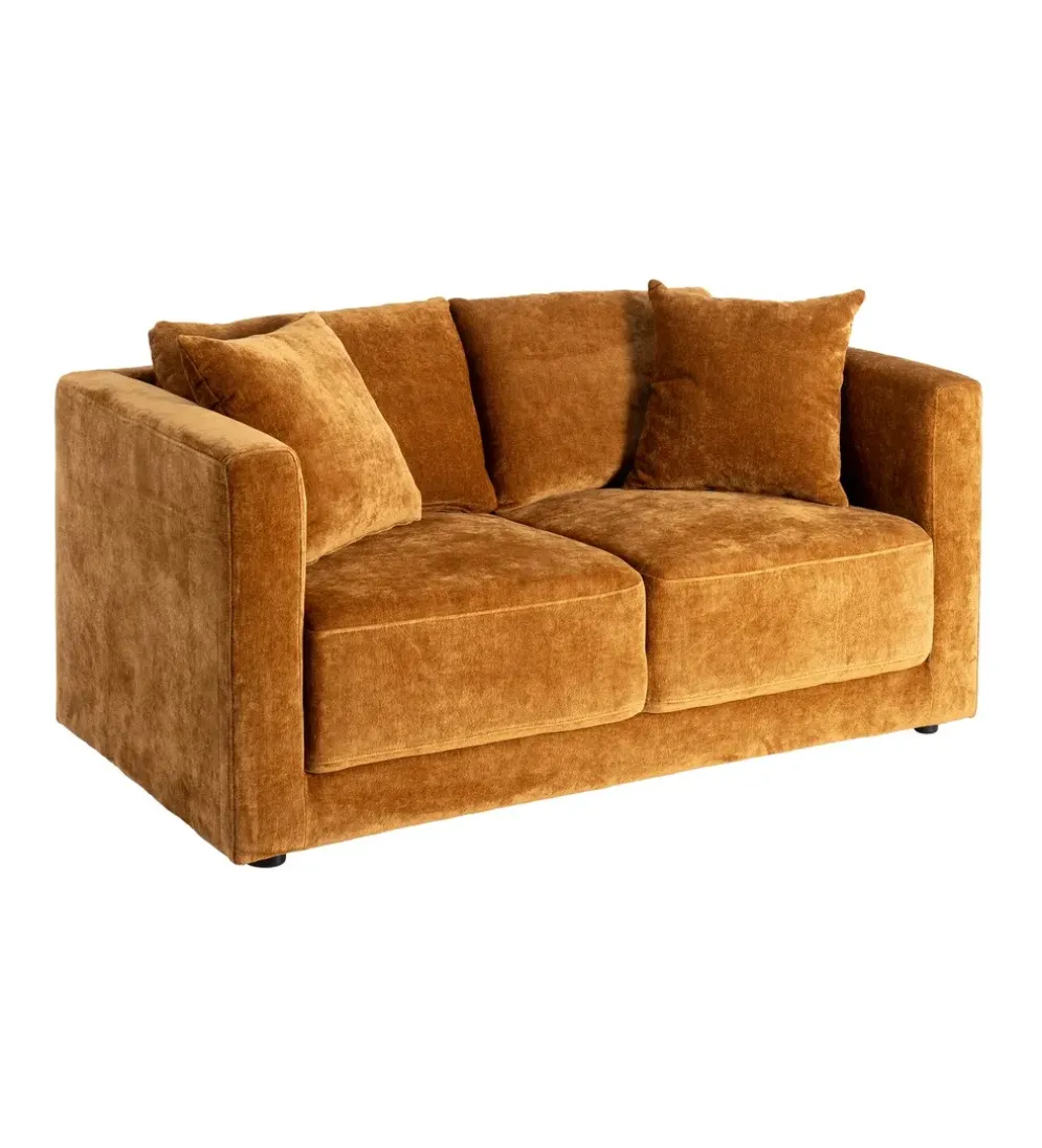 Sofa MODERN BAROCK 240 cm aksamitna musztardowo-żółta
